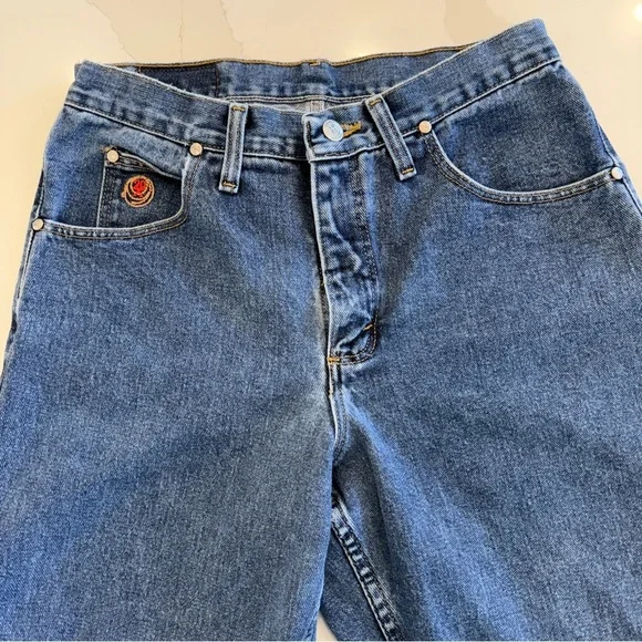 VINTAGE! Women’s 90’s Wrangler Denim Embroidered Jeans Blue Size 27 Boot Cut - Picture 4 of 14